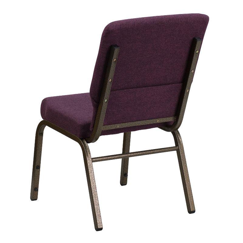 Flash Furniture HERCULES Series 18.5''W Stacking Church Chair in Plum Fabric - Gold Vein Frame