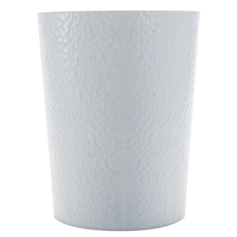 10L Hammered Round Waste Bin White - Bath Bliss