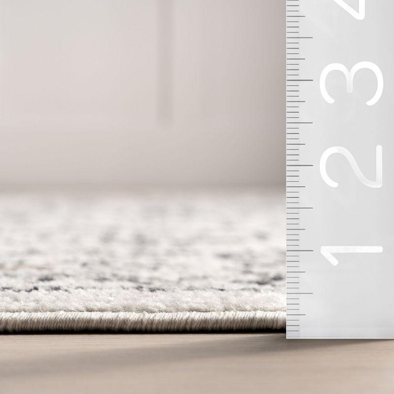 Nuloom Minta Medallion 6 Square Indoor Area Rug for Living Room Bedroom Dining Room Kitchen, Grey/Ivory