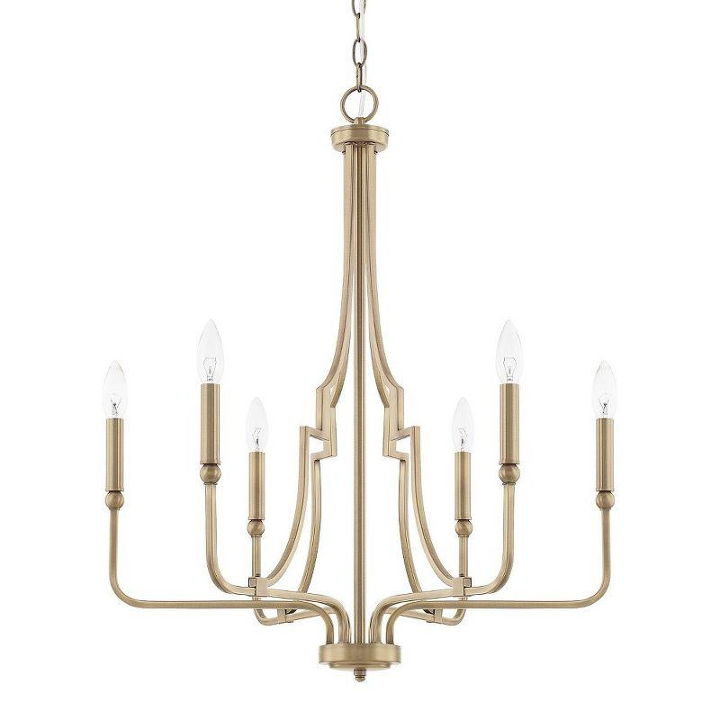 Elegant Aged Brass Sputnik 6-Light Chandelier with Adjustable Chain