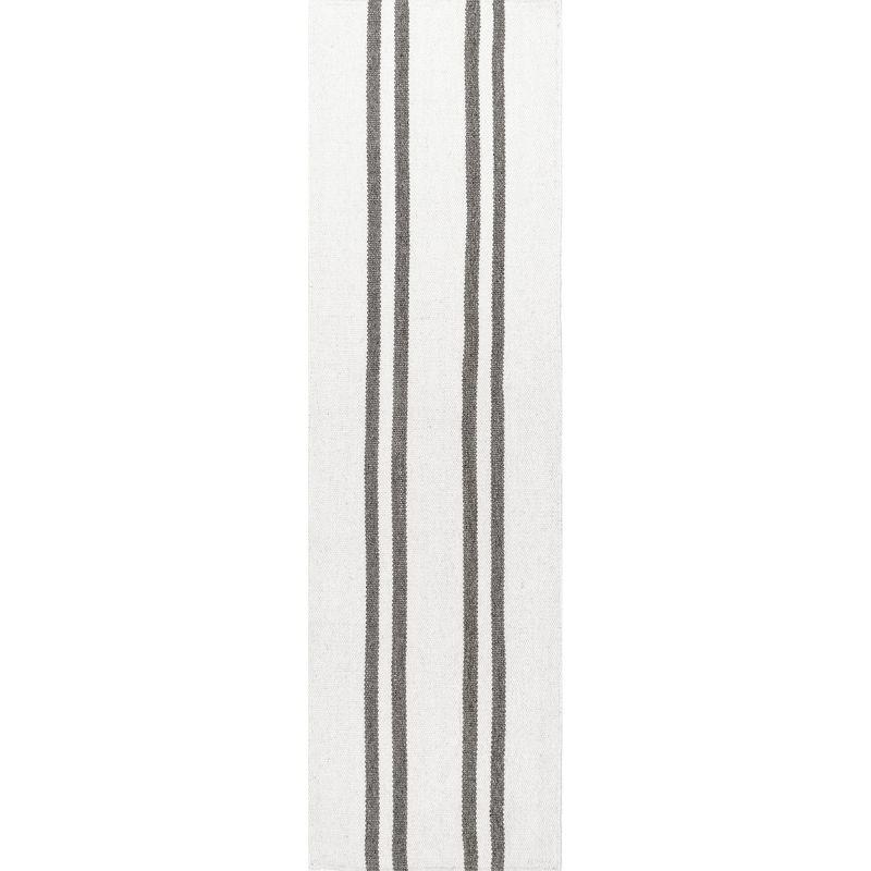 Nuloom Elowen Double Striped Wool Area Rug, Runner 2' x 8', Ivory