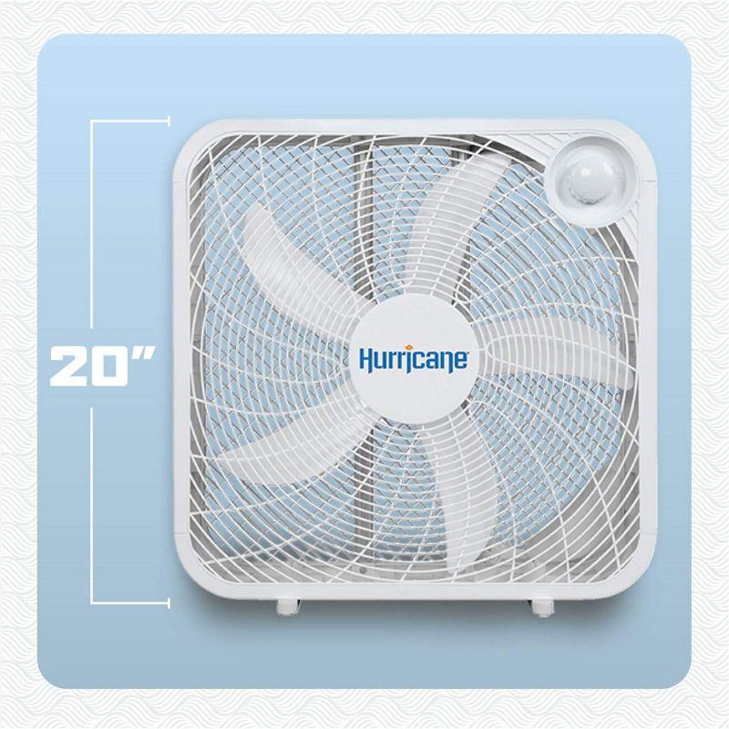 Hurricane Hurricane 20" Classic Series Floor Box Fan with 3 Speed Settings, 2 Pack, White (Set of 2)