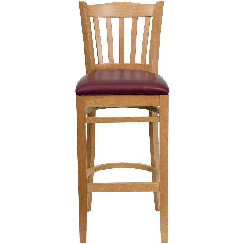 Flash Furniture Vertical Slat Back Wooden Restaurant Barstool