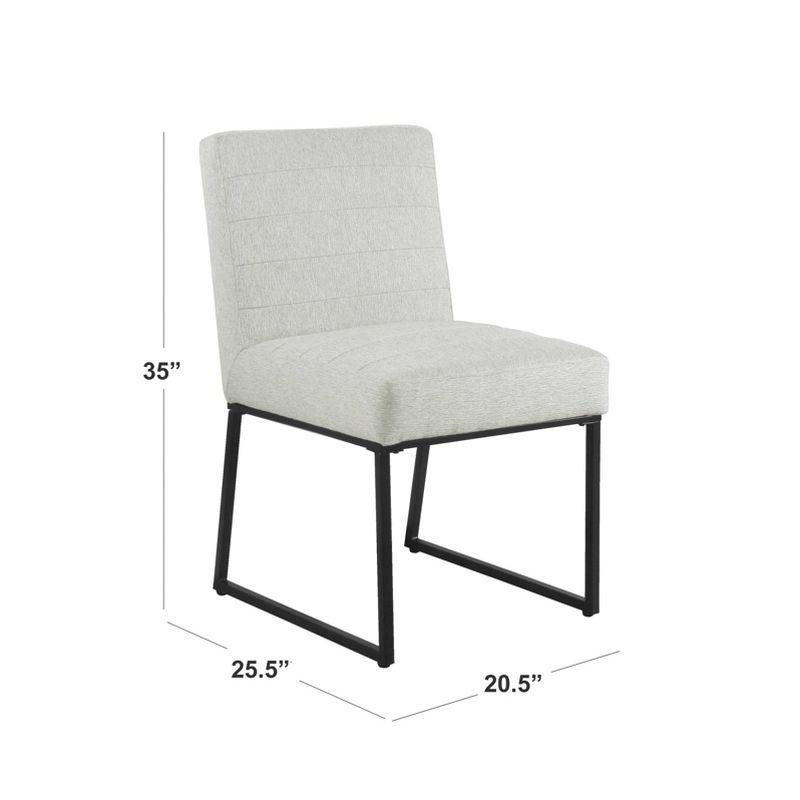 Channeled Metal Dining Chair: HomePop Modern Espresso Legs, Polyester Upholstery, 250lb Capacity