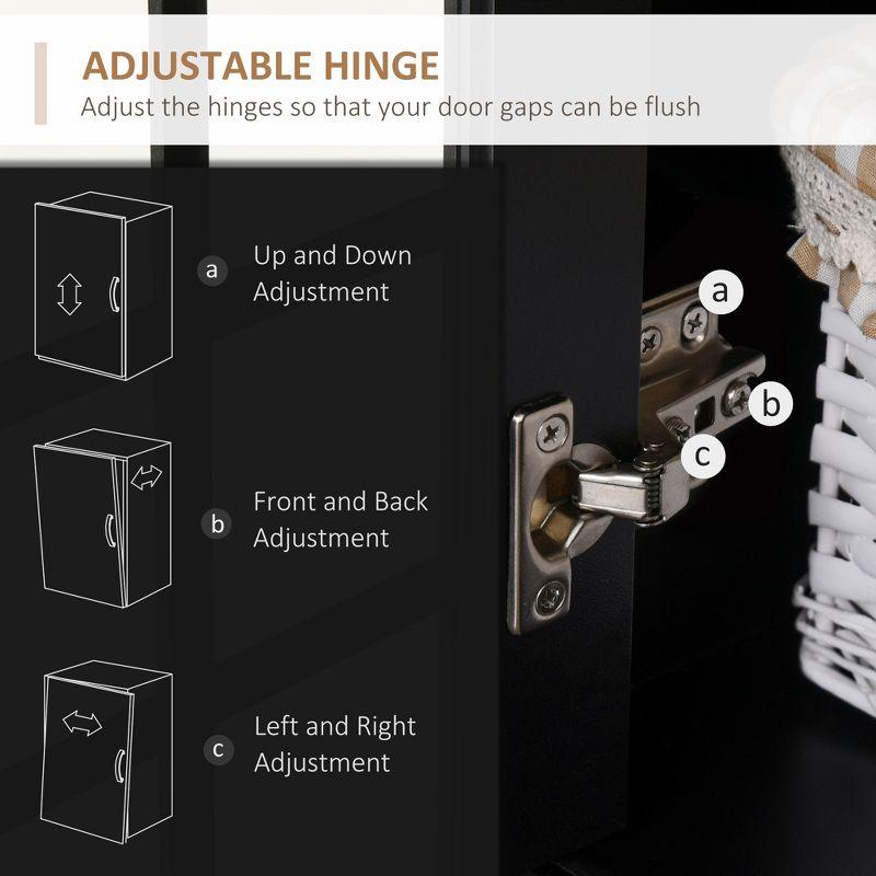 HOMCOM Kitchen Buffet with Hutch, Storage Pantry with 3 Cabinets, 2 Open Shelves and Large Countertop, Black