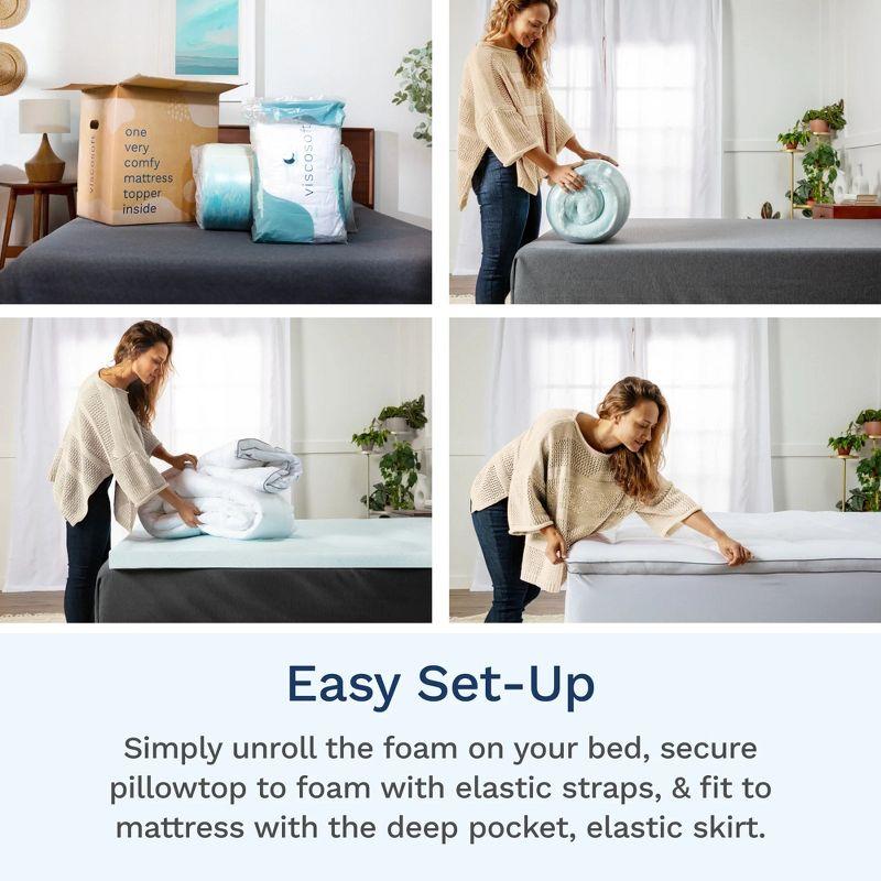 Mattress Topper - 4 Inch - CertiPUR-US Certified Gel Memory Foam - Hybrid Lux Dual Layer by Viscosoft  Twin XL