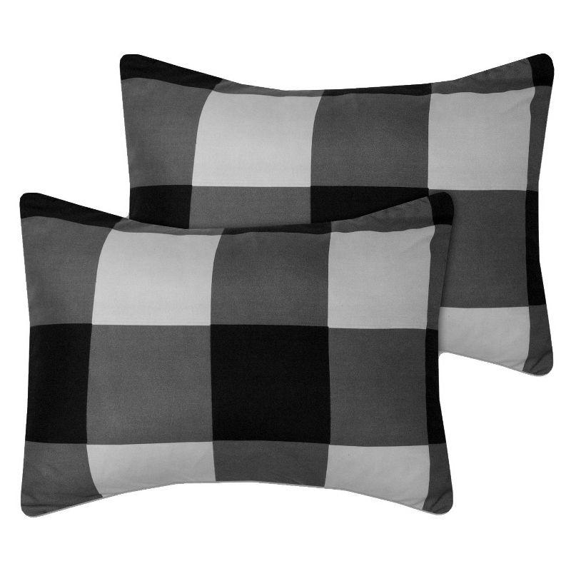 Sweet Home Collection 4 Piece Buffalo Plaid Printed Comforter, Shams & Throw Pillow Set
