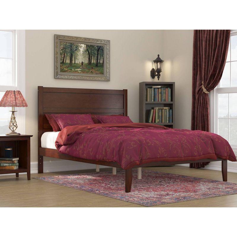 Modern Classic Queen Platform Bed with Wooden Headboard