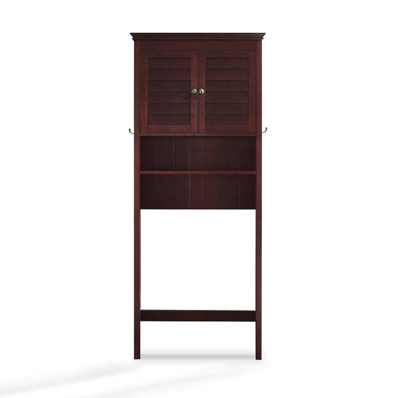 Crosley Lydia Space Saver Espresso Brown: Bathroom Organizer with 4 Shelves, Veneer Finish, Metal Hardware