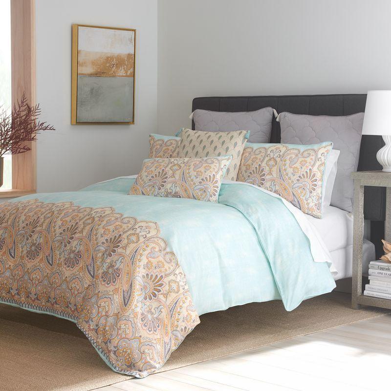 Puri Reversible Full Cotton Comforter Set in Light Blue