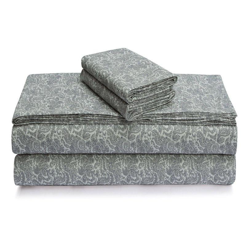 Bella Grey King Cotton Flannel Deep Pocket Sheet Set