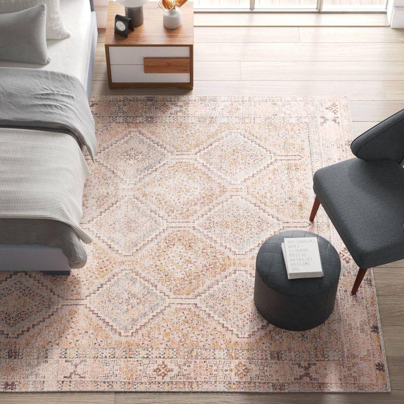 5'x7'6" Marquesa Trellis Area Rug Light Pink/Blue - Jaipur Living: Vintage Loomed Medium Pile for Living Room