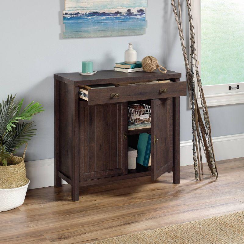 Sauder 30" Costa Library Base Coffee Oak : Farmhouse Style with Adjustable Shelves, Particle Board Construction