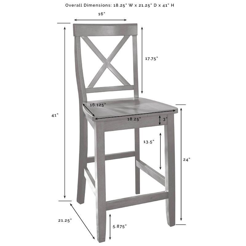 Julia Stainless Steel Top Island with 2 X-Back Stools - Crosley