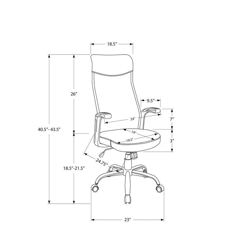 Monarch Specialties Office Chair Adjustable Height Swivel Ergonomic Armrests Computer Desk Work Metal Mesh Grey Black Contemporary Modern