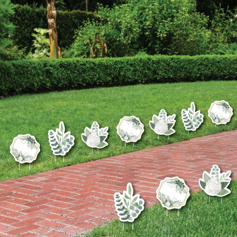 Big Dot of Happiness Boho Botanical - Lawn Decorations - Outdoor Greenery Party Yard Decorations - 10 Piece