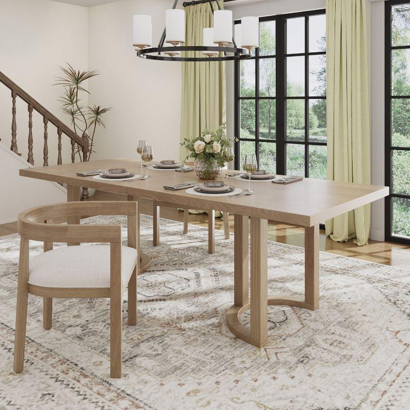 Evat 95" Light Ash Rubberwood Modern 8-Seater Dining Table