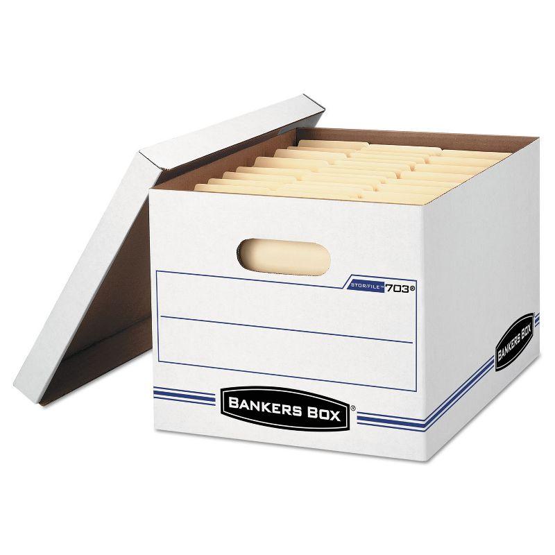 Bankers Box® Stor/File Box w/Lid & Handle, Ltr/Lgl, 12 x 15 x 10, WE/Blue, 12/Ctn