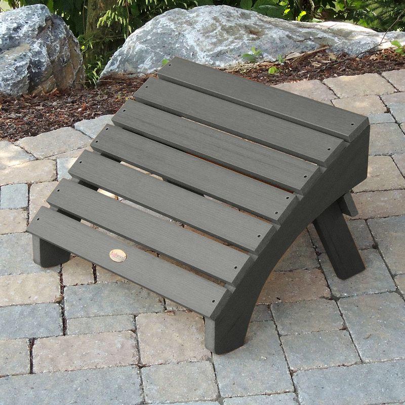 Folding Adirondack Patio Ottoman Coastal Teak Gray - highwood: All-Weather, Water-Resistant, No Assembly Required