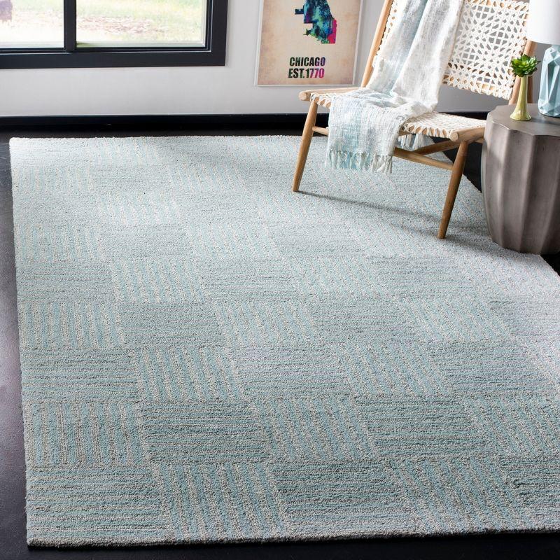 Abstract ABT602 Handmade Indoor Area Rug - Blue/Grey - 5'x8' - Safavieh