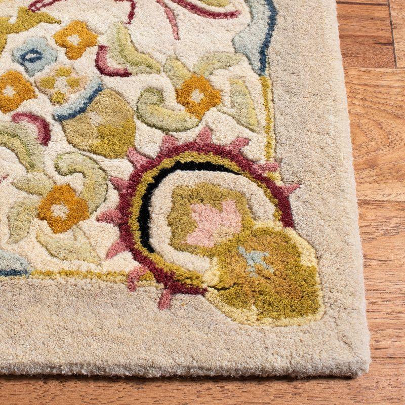 Regal Elegance Sage & Beige Hand-Tufted Wool Area Rug - 6' x 9'