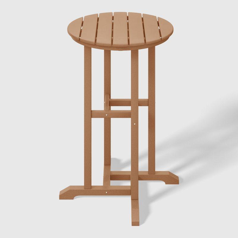 WestinTrends Malibu 37" All Weather HDPE Outdoor Patio Counter Height Bistro Table - Round, Teak