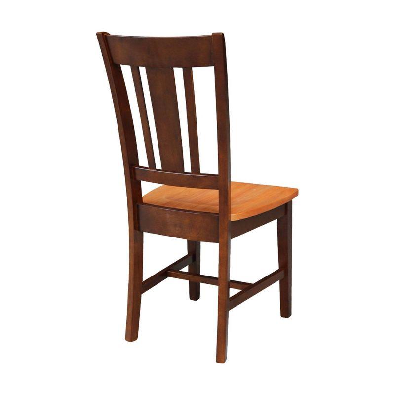 Cinnamon Espresso Solid Hardwood Slat Back Side Chair Set of 2