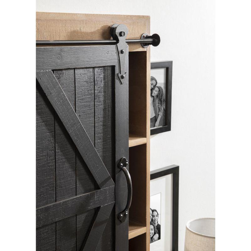 Kate and Laurel Cates Wood Wall Storage Cabinet with Sliding Barn Door