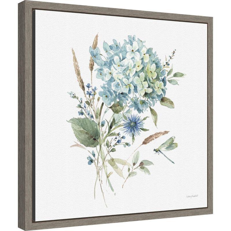 Amanti Art Bohemian Blue 03A (Floral Bouquet) by Lisa Audit Canvas Wall Art Print Framed 16 x 16-in.