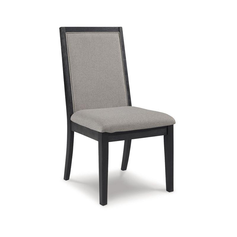 Signature Design by Ashley Foyland Dining Upholstered Side Chair, 2 Count, Black & Gray