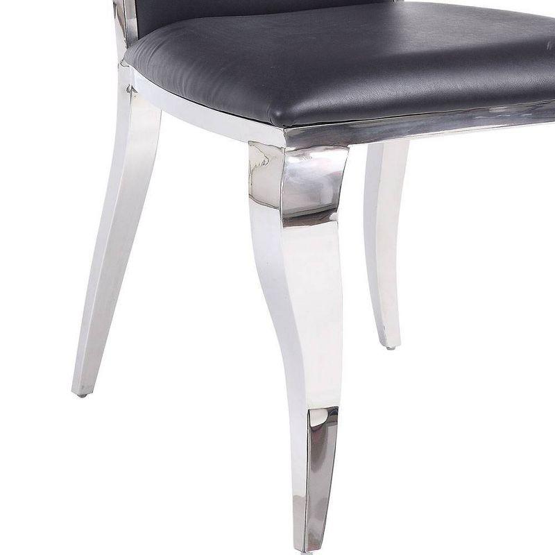 Acme Furniture Cyrene Dining Chairs Black Synthetic Leather/Stainless Steel