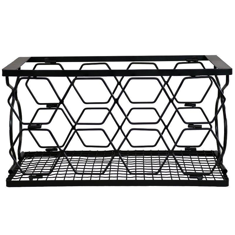 Sunnydaze Indoor Metal Collapsible Tabletop Wine Rack for the Kitchen or Bar - Black