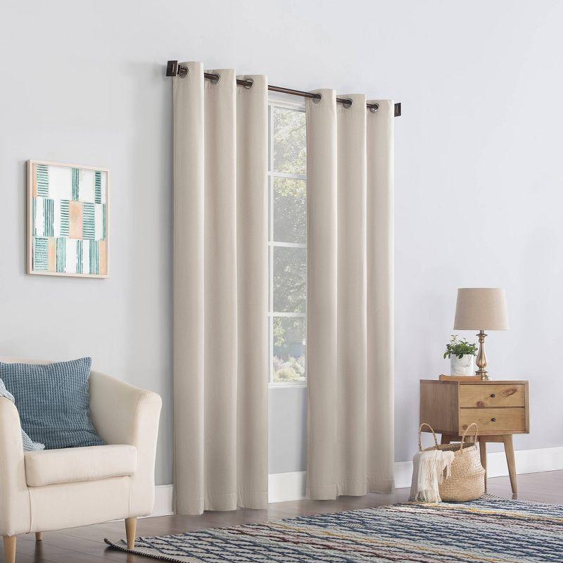 Lindstrom Textured Draft Shield Fleece Insulated Energy Saving Grommet Top Room Darkening Curtain Panel - No. 918