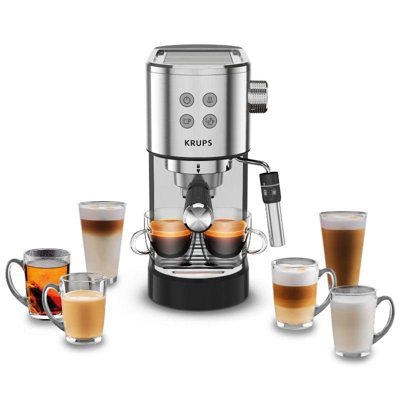 Krups Espresso Maker, 15 Bar Pressure, Stainless Steel