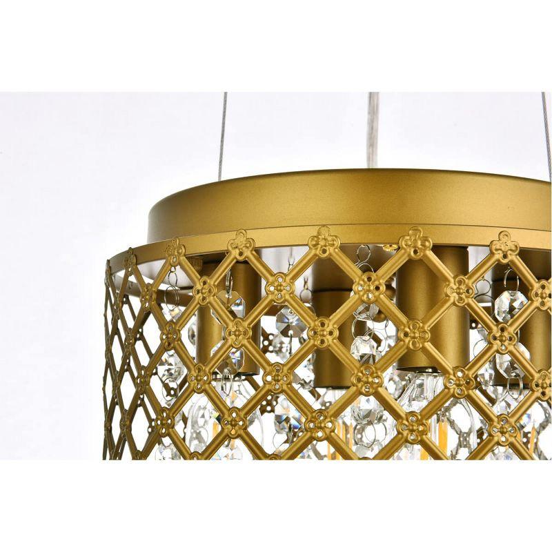 Elegant Lighting Tully 4 lights pendant in brass