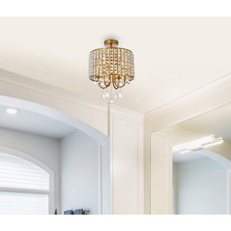 Elegant Lighting Elise 14 inch flush mount in brass