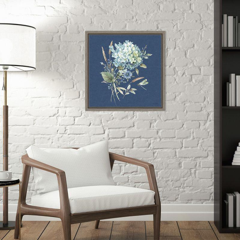 Amanti Art Bohemian Blue 03B (Floral Bouquet) by Lisa Audit Canvas Wall Art Print Framed 16 x 16-in.