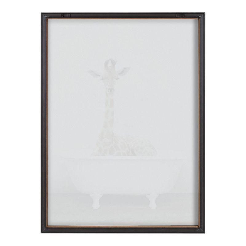 18" x 24" Blake Giraffe 2 in Tub Printed Glass Framed Wall Canvases by Amy Peterson Art Studio Gold - Kate & Laurel All Things Decor