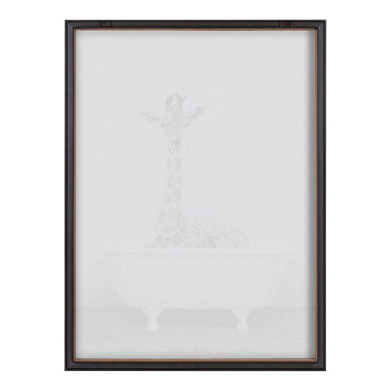 Blake Giraffe in Tub Framed Glass Wall Art