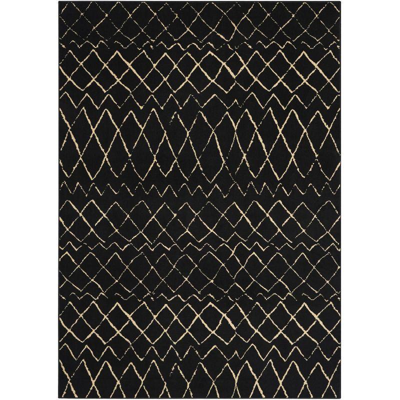 Nourison Grafix GRF04 Indoor Area Rug - Black 6' x 9'
