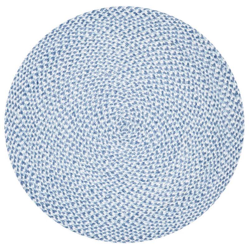 Braided BRD801 Hand Woven Area Rug - Blue/Aqua - 4' round - Safavieh.