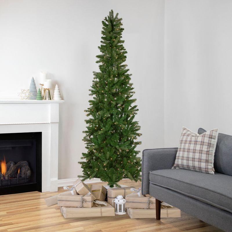 Festive 7.5' White Fir Pre-Lit Outdoor Christmas Tree with Clear Lights