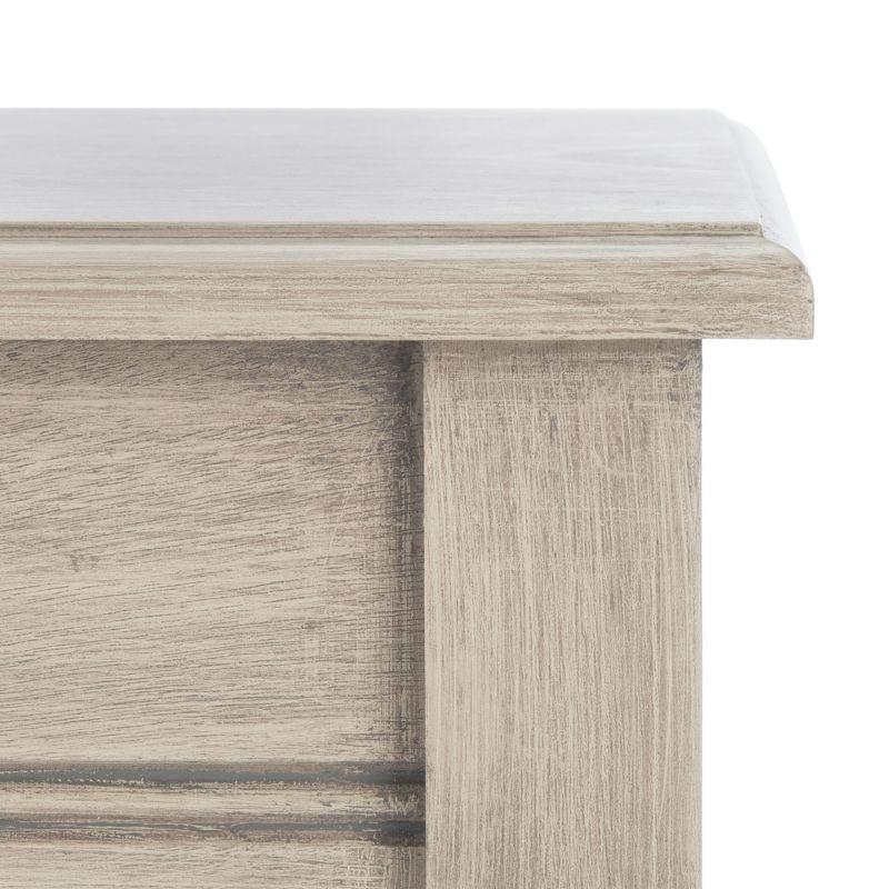 Elegant Greige 21" Square Wood & Metal Accent Table