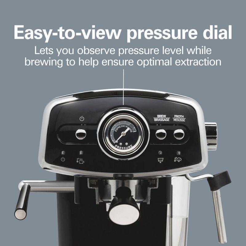 Hamilton Beach Hamilton Beach Slide & Lock Espresso Maker 15 Bar Pump Black With Chrome Accents