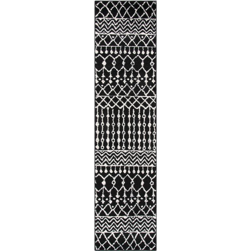 Tulum TUL270 Power Loomed Runner Rug - Black/Ivory - 2'x11' - Safavieh.