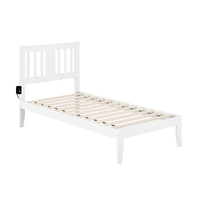 Tahoe Mission-Style Twin Bed with USB Charger in White