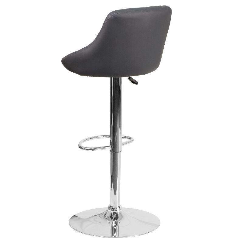 Flash Furniture Contemporary Vinyl Bucket Seat Adjustable Height Barstool with Diamond Pattern Back and Chrome Base