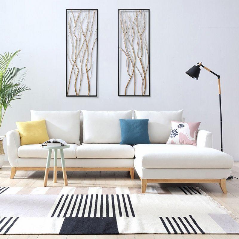 Gold Metal Branch Wall Decor Set