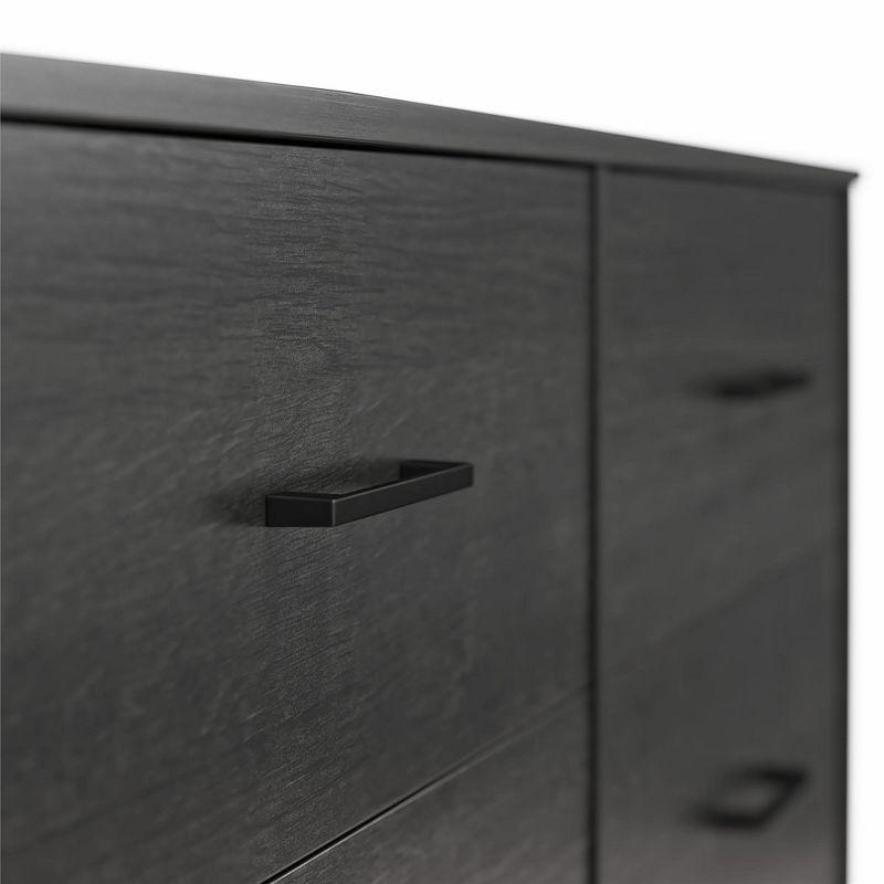 Ameriwood Home BrEZ Build Collection Pearce Wide 6 Drawer Dresser, Black Oak