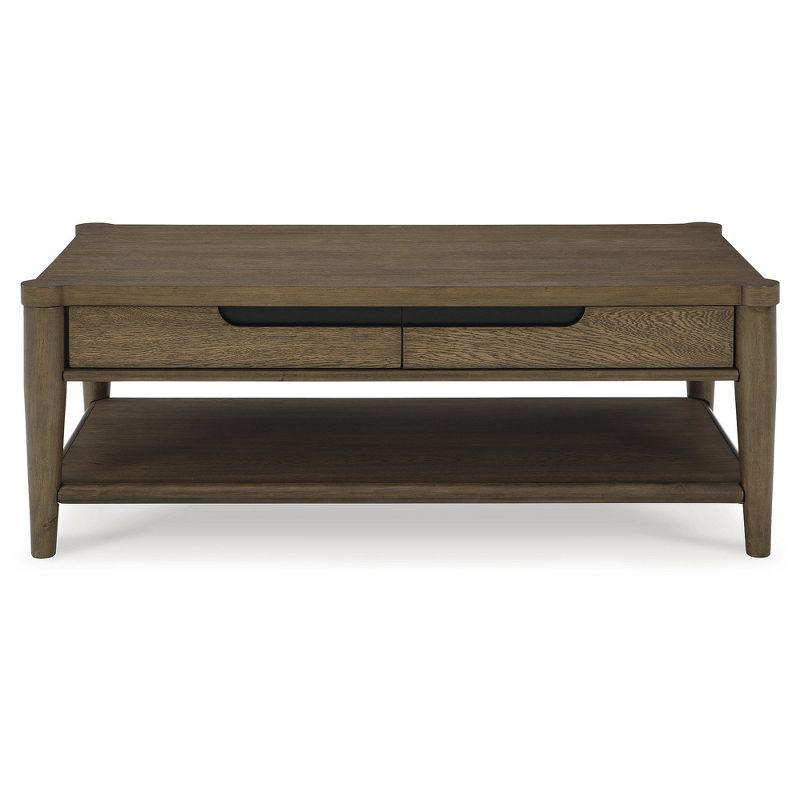 Signature Design by Ashley Roanhowe Rectangular 2 Drawer Coffee Table, Brown